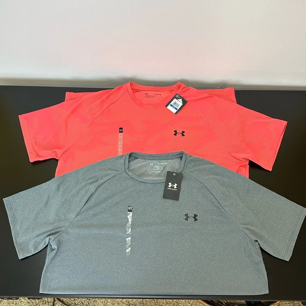 Under Armour Lot of 2 Short Sleeves The Tech Tee & Velocity‎ Jacquard XL - Picture 14 of 14